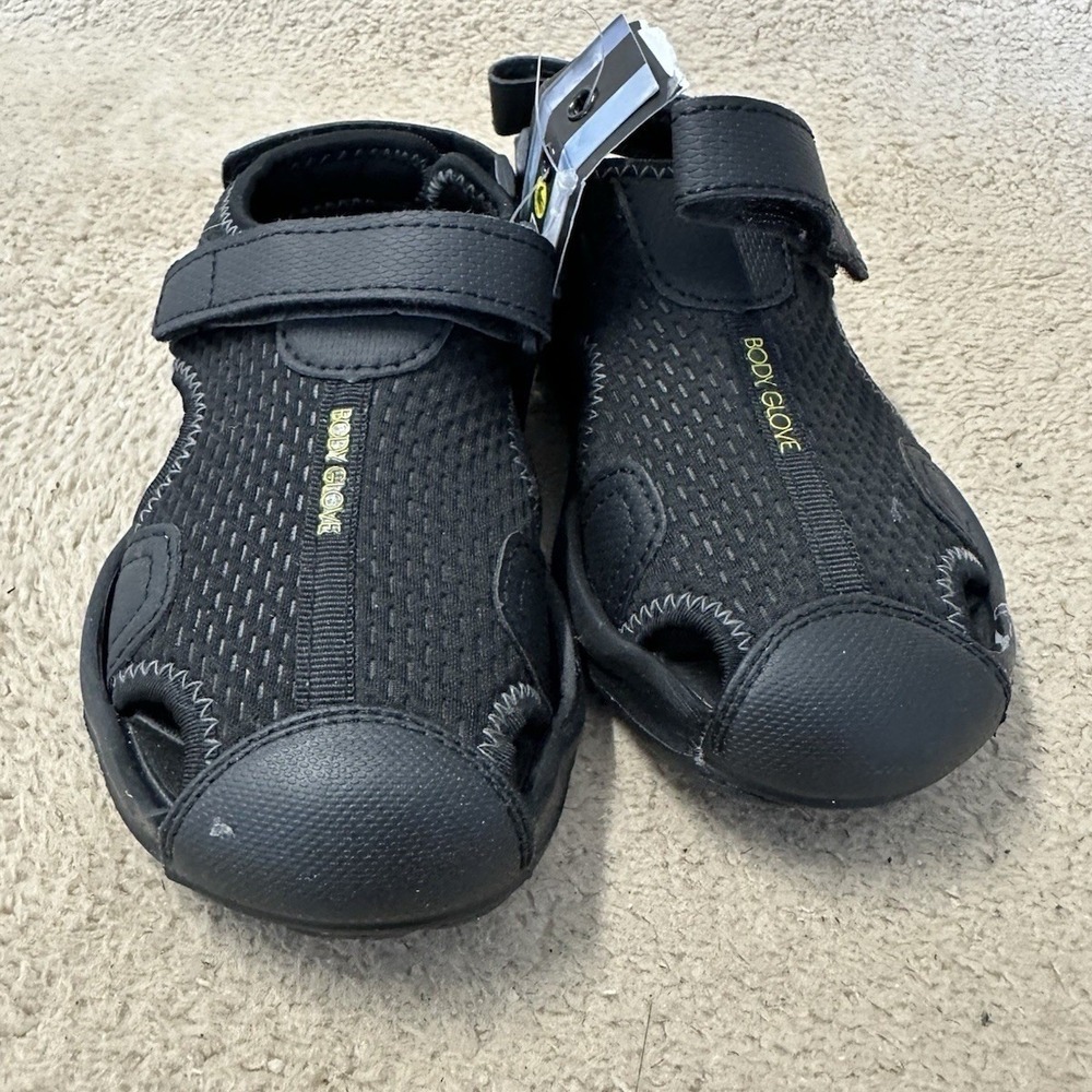 Body Glove Youth 13 Black River‎ Sandals Mesh Water Shoes Hook Loop New